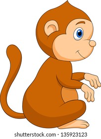Cute monkey cartoon sitting