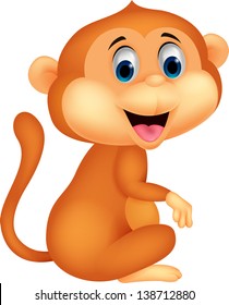 Cute monkey cartoon sitting