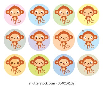 cute monkey cartoon vector