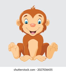 Cute monkey cartoon vector design. Monkey vector Template