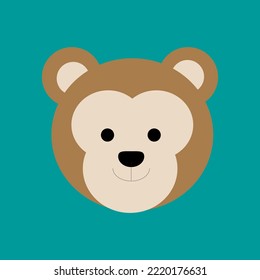 Cute Monkey Cartoon Vector Icon Illustration. Flat Cartoon Style