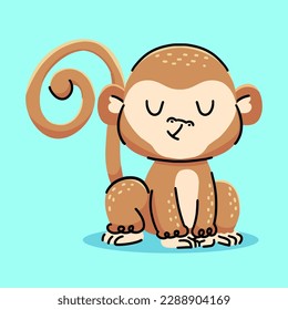 Cute Monkey cartoon. vector cartoon illustration