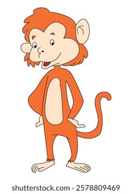 Cute monkey cartoon vector illustration