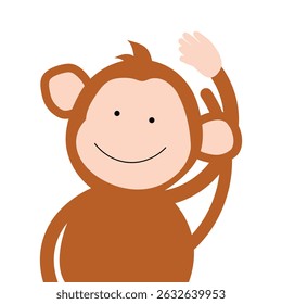 Cute monkey Cartoon Vector Illustration Animal