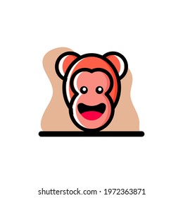 Cute Monkey Character Conceptual Vector Icon Design eps10