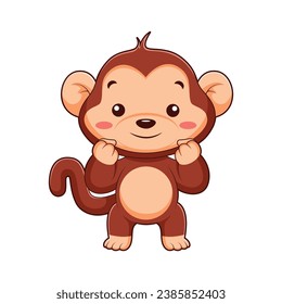Cute Monkey Character Design Illustration