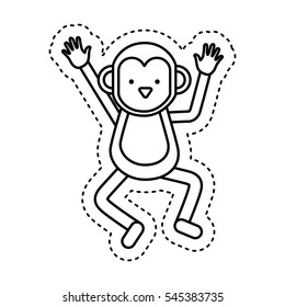 cute monkey character icon vector illustration design