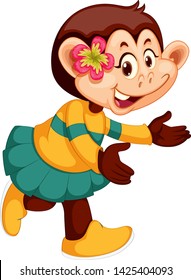 A cute monkey character illustration