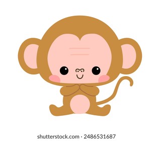 Cute monkey character illustration for toddlers