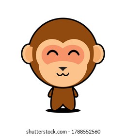 cute monkey character vector design