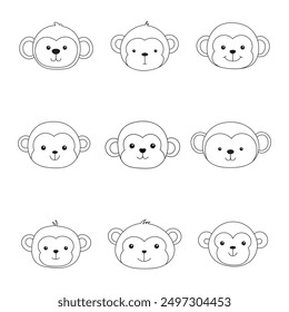 Cute monkey clipart design illustration