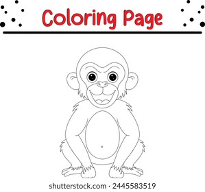 cute monkey coloring page for kids