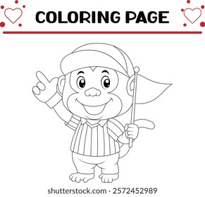 cute monkey coloring page for kids