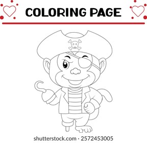 cute monkey coloring page for kids