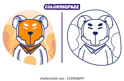 Cute monkey with coloring pages suitable for kids