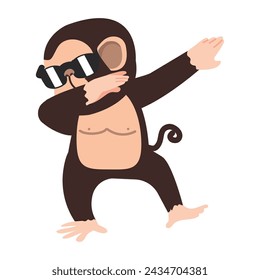 cute monkey dabbing cartoon animal