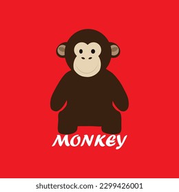 Cute monkey design. Monkey logo vector and mascot template for badge