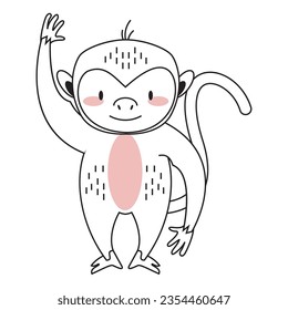 diseño mono lindo sobre blanco