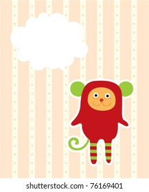cute monkey doodle greeting