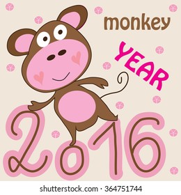 cute monkey with dots vector illustration