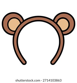 süße Affe Ohr Kopfband Zubehör flache Farbe Vektor Illustration Template Design