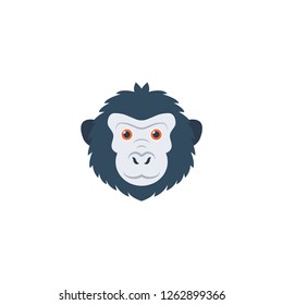 cute monkey face cartoon icon