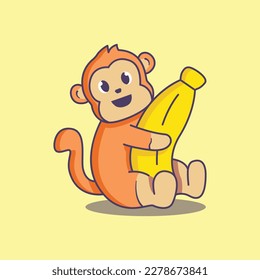 Cute Monkey With Its Favorite Food