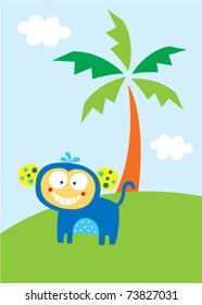 cute monkey garden