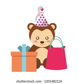 cute monkey gift and bag kawaii birthday