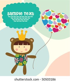 Cute monkey girl with text 1