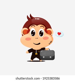 Cute monkey go to work 