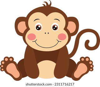 Cute monkey with graduation cap sitting on top of books