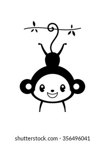 cute monkey graphic vector