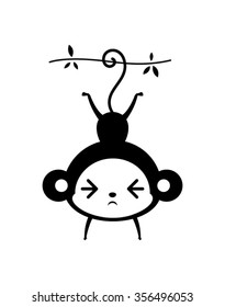 cute monkey graphic vector