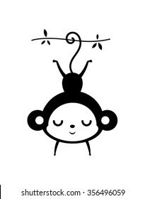 cute monkey graphic vector