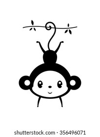 cute monkey graphic vector