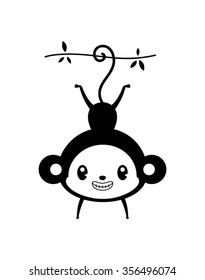 cute monkey graphic vector