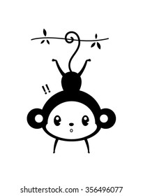 cute monkey graphic vector