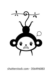 cute monkey graphic vector