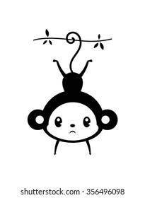 cute monkey graphic vector