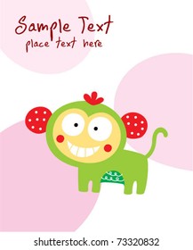 cute monkey greeting