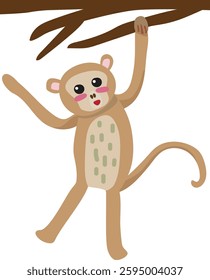 Cute Monkey Hanging from a Branch