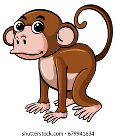 Cute monkey with happy face illustration