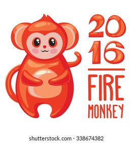 Cute monkey happy new year.