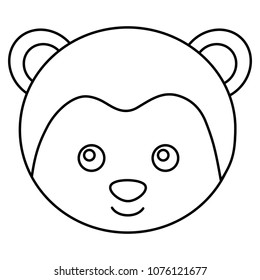 cute monkey head character icon
