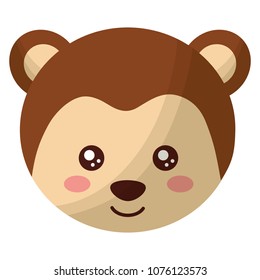 cute monkey head character icon