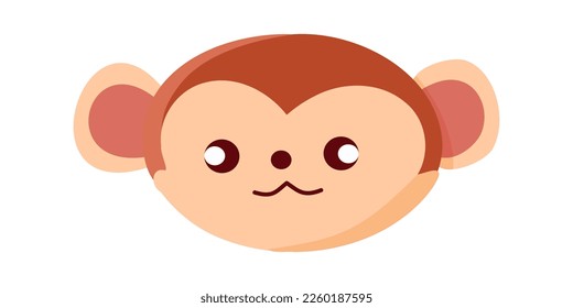 Cute monkey head illustration for mascot symbol