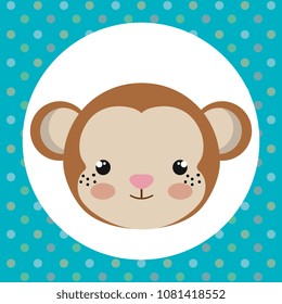 cute monkey head tender character