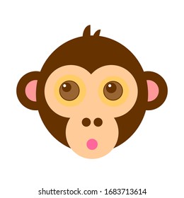 Cute monkey head. Vector illustration eps 10