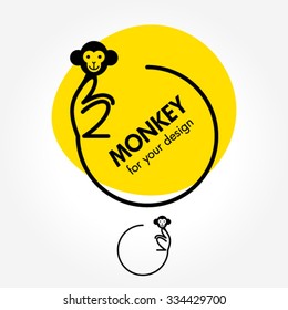 Cute monkey icon